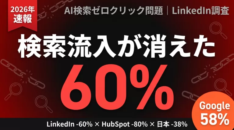 【2026年最新】AI検索で流入60%消失｜ゼロクリック時代の5つの対策
