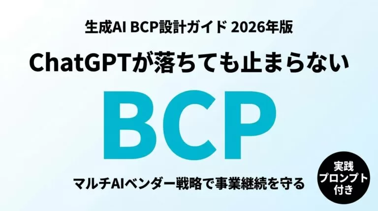 【2026年最新】ChatGPTダウン対策｜企業のAI BCP設計