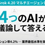 【2026年最新】Grok 4.20完全ガイド|4エージェント並列協調アーキテクチャとハルシネーション率4.2%を企業AI活用に応用する
