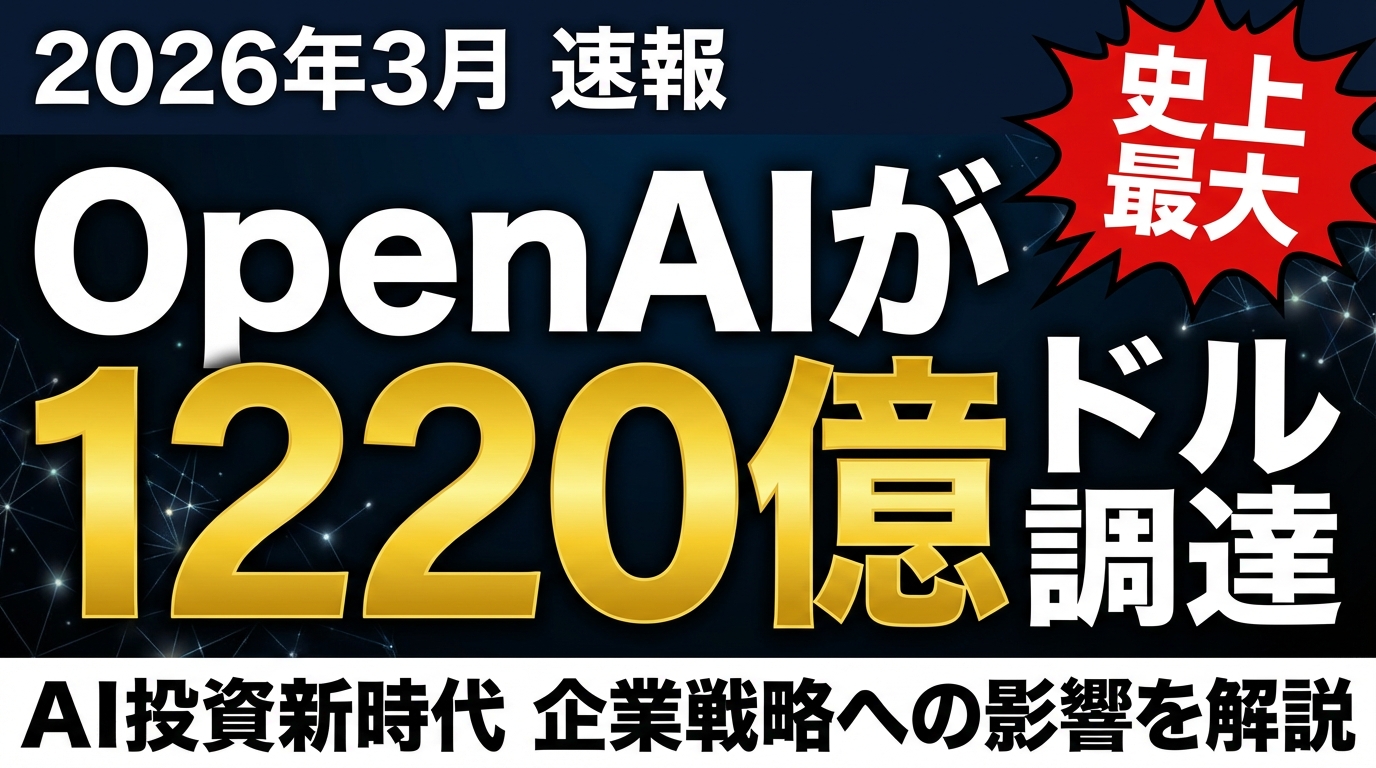 OpenAI $1220億調達の衝撃｜AI投資の新時代と企業戦略