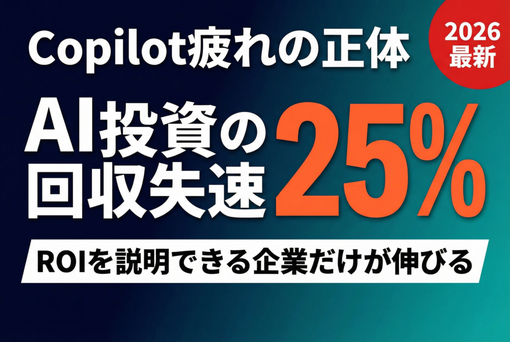 Copilot疲れは本当か？AI投資の回収失速を読む
