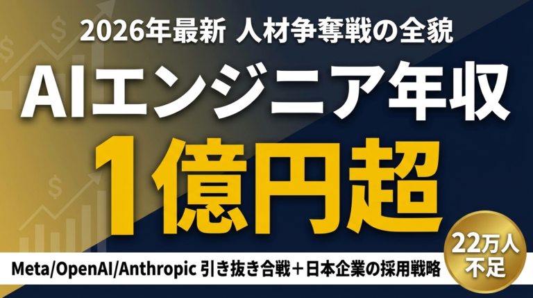 【2026年最新】AIエンジニア年収が1億円超の時代｜Meta・OpenAI・Anthropicの引き抜き合戦と中小企業のAI人材確保3戦略
