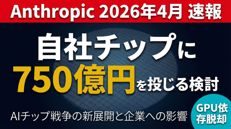 Anthropic自社半導体検討｜AIチップ戦争の新展開