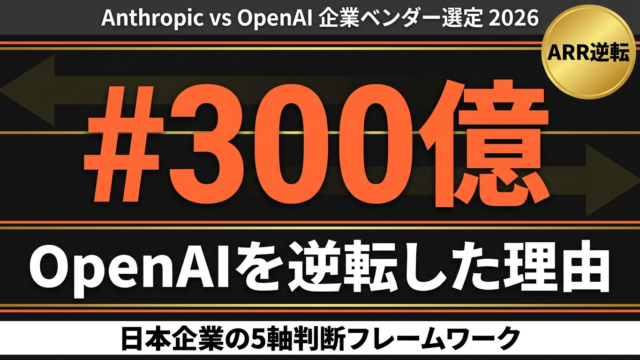 【2026年最新】Anthropic ARR 300億ドルでOpenAI逆転