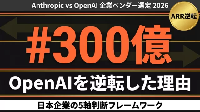 【2026年最新】Anthropic ARR 300億ドルでOpenAI逆転