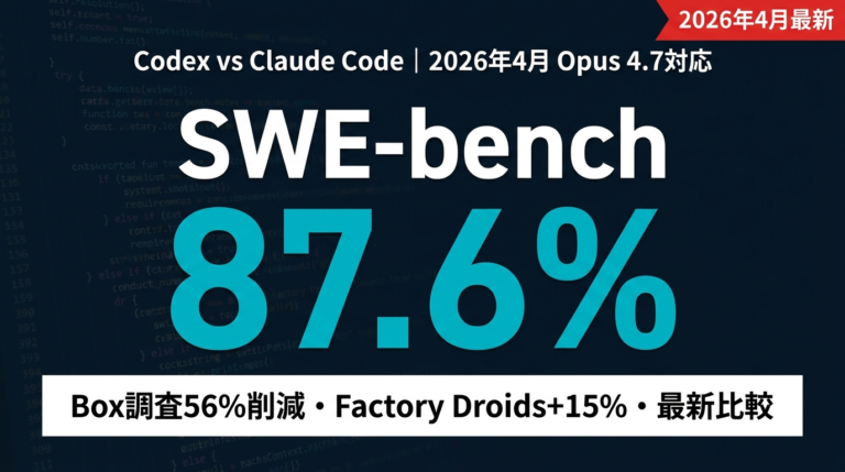【2026年4月最新】Codex vs Claude Code徹底比較
