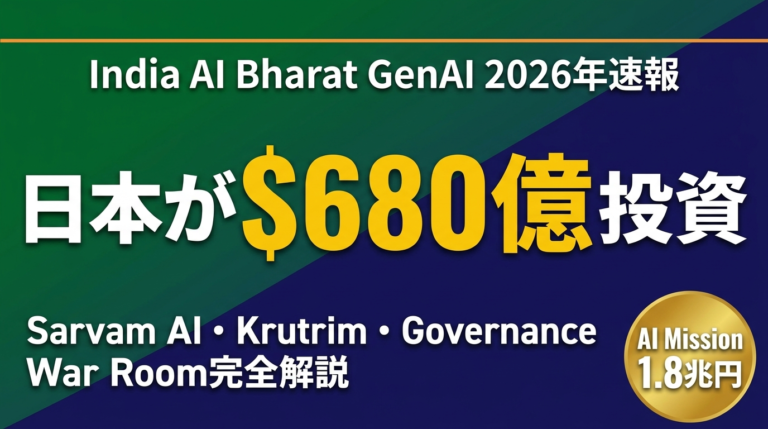 India AI Bharat｜Sarvam・Krutrim・$680億投資戦略