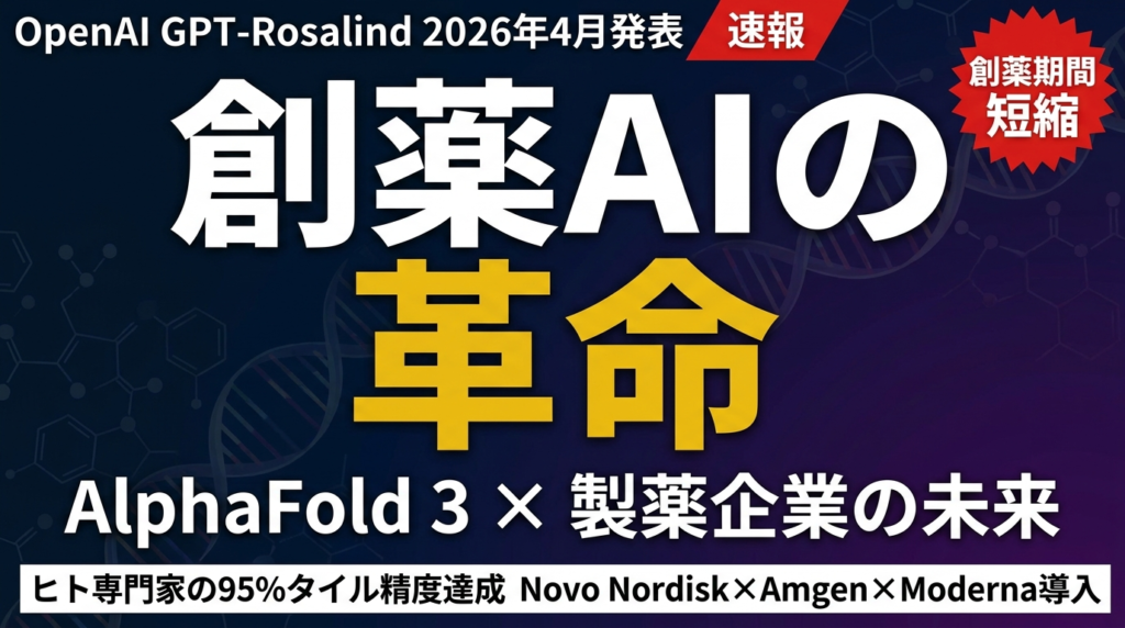 GPT-Rosalind完全解説｜創薬AI×製薬企業戦略【2026年】