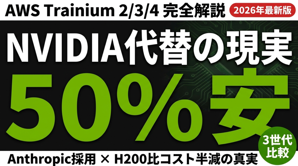 AWS Trainium 2/3/4完全解説｜NVIDIA代替の現実