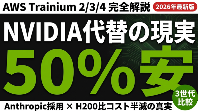 AWS Trainium 2/3/4完全解説｜NVIDIA代替の現実
