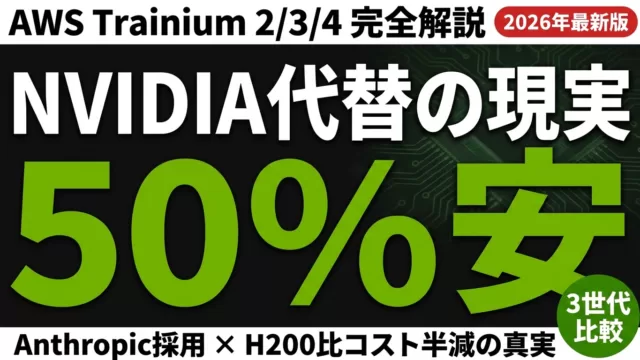 AWS Trainium 2/3/4完全解説｜NVIDIA代替の現実