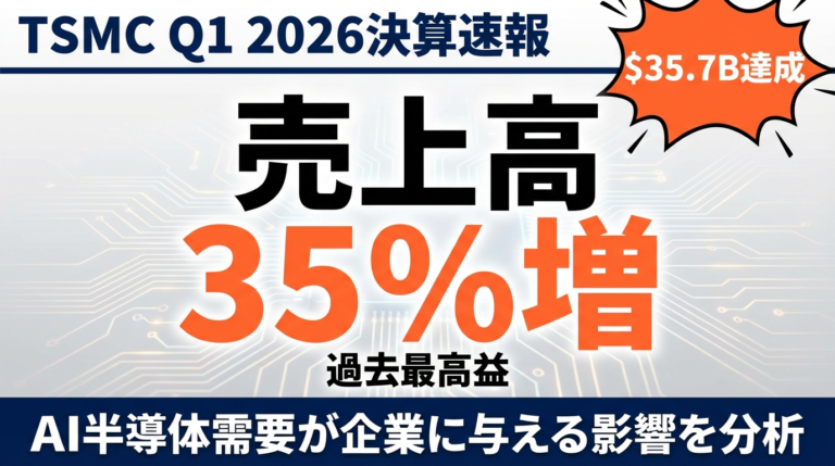 TSMC売上35%増｜AI半導体需要の企業影響