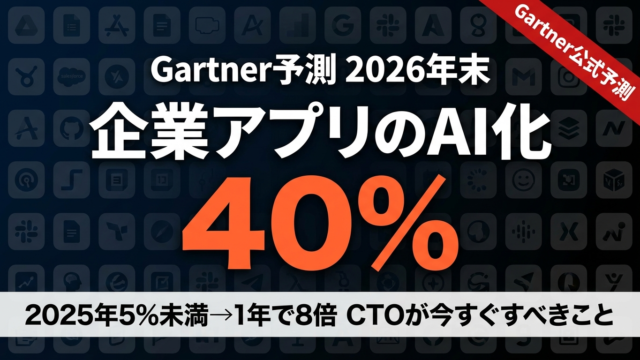【Gartner予測】2026年末にアプリの40%がAIエージェント搭載｜企業が今すぐ備えるべきこと