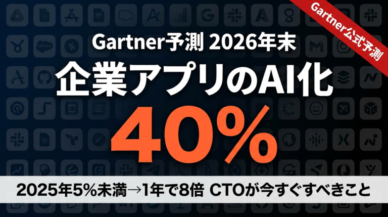 【Gartner予測】2026年末にアプリの40%がAIエージェント搭載｜企業が今すぐ備えるべきこと