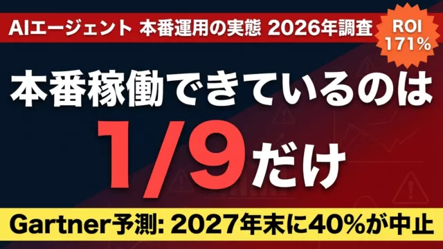 【2026年最新】AIエージェント本番運用｜72%がテスト止まり