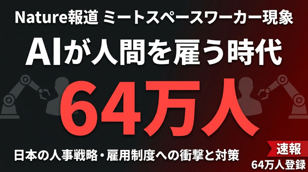 【2026年速報】AIが人間を「雇う」時代が来た｜Nature報道のミートスペースワーカー現象と日本企業の人事戦略