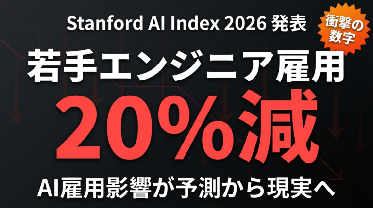 【2026年速報】若手エンジニア雇用20%減｜Stanford AI Index