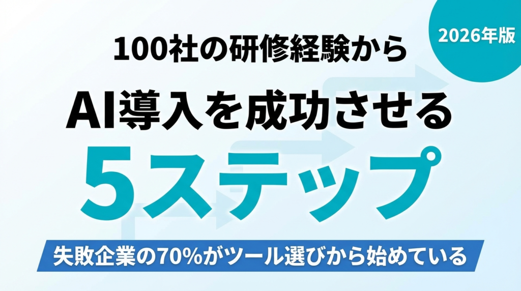 【2026年最新】AI導入で失敗しない5ステップ｜100社の研修経験から