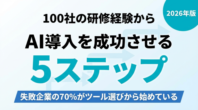 【2026年最新】AI導入で失敗しない5ステップ｜100社の研修経験から