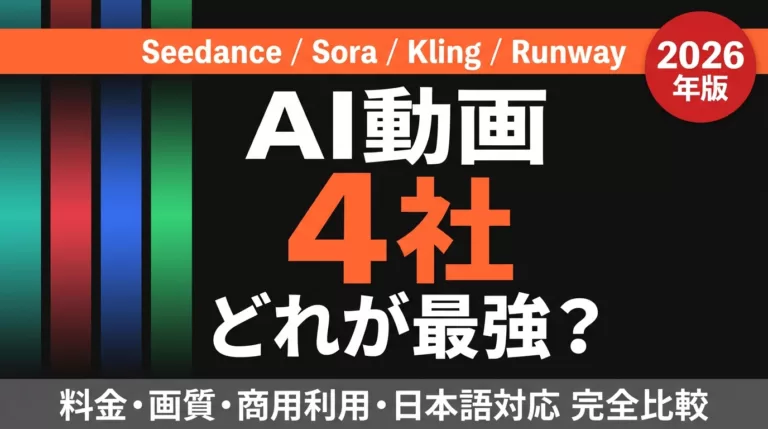 AI動画4社比較｜Seedance・Sora・Kling・Runway
