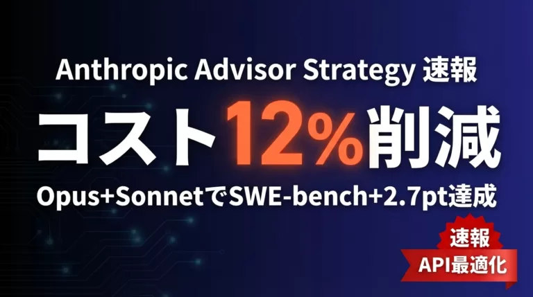 Advisor Strategy｜Opus+Sonnetでコスト12%削減