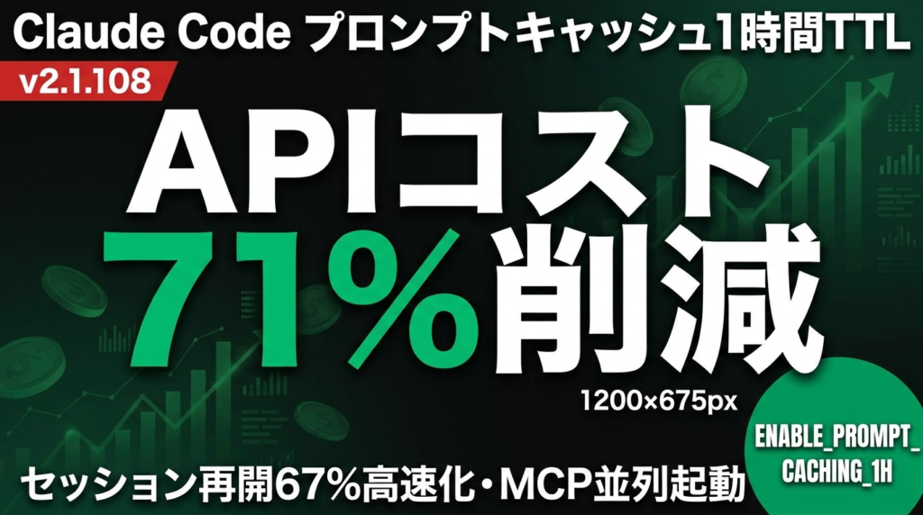 【2026年最新】Claude Code 1時間キャッシュ最適化ガイド