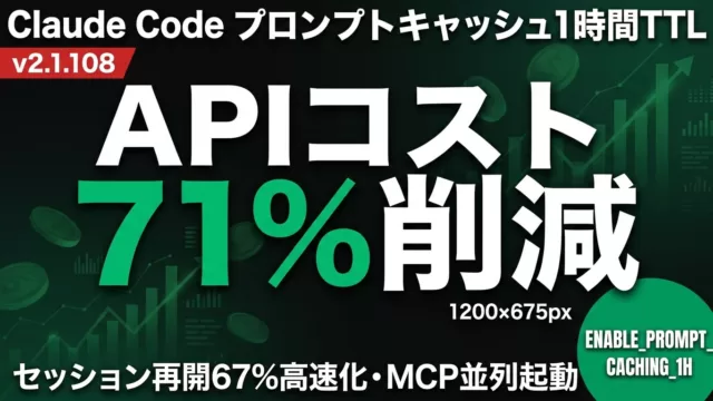【2026年最新】Claude Code 1時間キャッシュ最適化ガイド