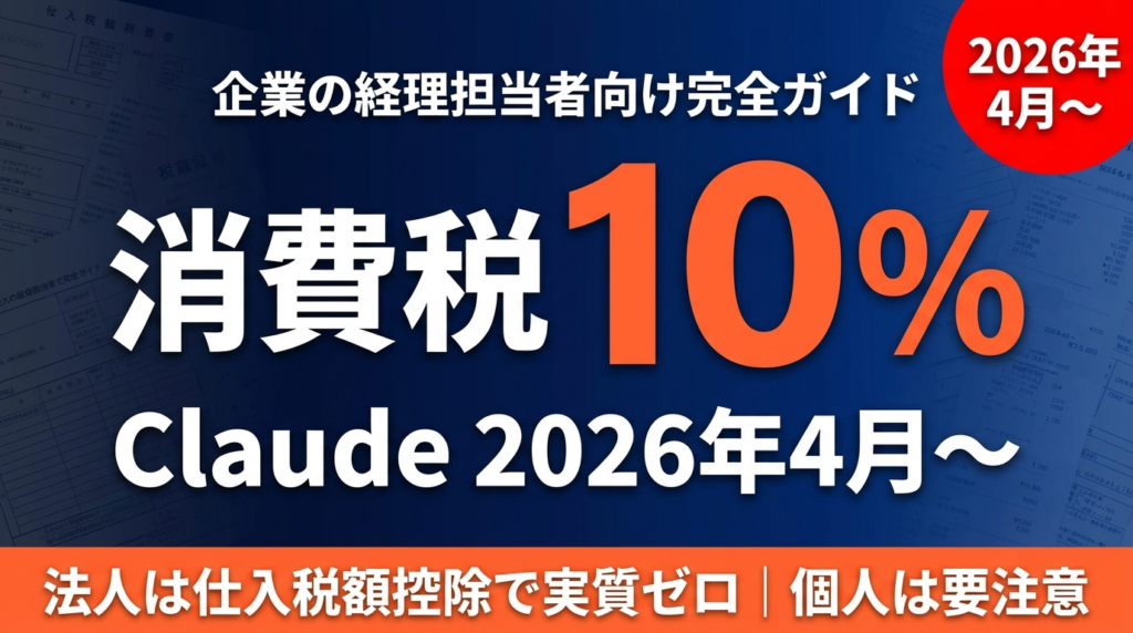 【2026年4月】Claude 消費税10%徴収開始｜企業の経理・インボイス対応完全ガイド