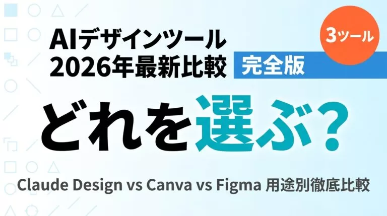 Claude Design vs Canva vs Figma 完全比較【2026】｜料金・機能・選び方