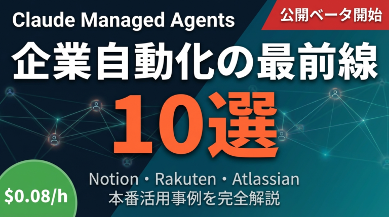 【2026年最新】Claude Managed Agents活用事例10選｜企業自動化の最前線