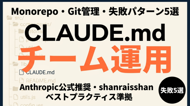 CLAUDE.md チーム運用ベストプラクティス完全ガイド