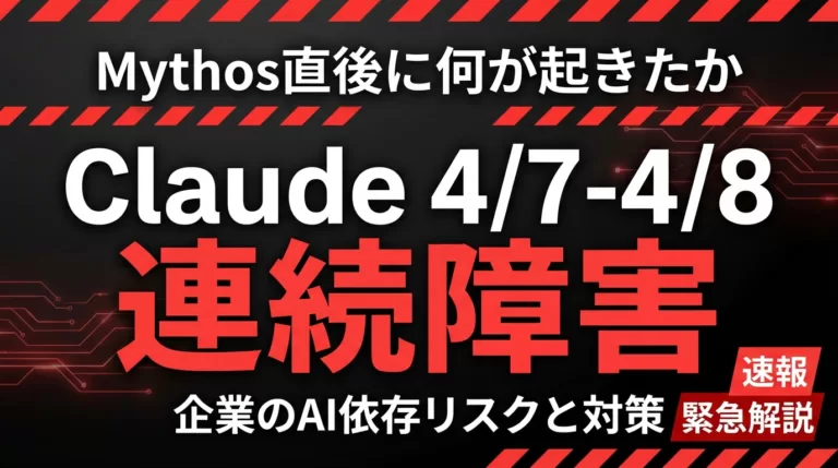 Claude障害時のAI切替7ステップ｜大規模障害の教訓と備え【2026年最新】