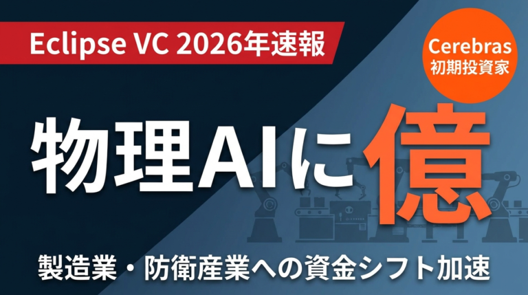 【2026年速報】Eclipse VC $13億｜物理AI特化ファンドの全貌