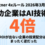 【2026年最新】GartnerのAI「4xルール」とは何か｜成功企業はAI技術の4倍をデータ基盤・変革に投資する