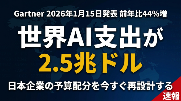 【2026年速報】Gartner予測: 世界AI支出$2.5兆の衝撃｜企業のAI予算計画を今すぐ再構築する実践ガイド