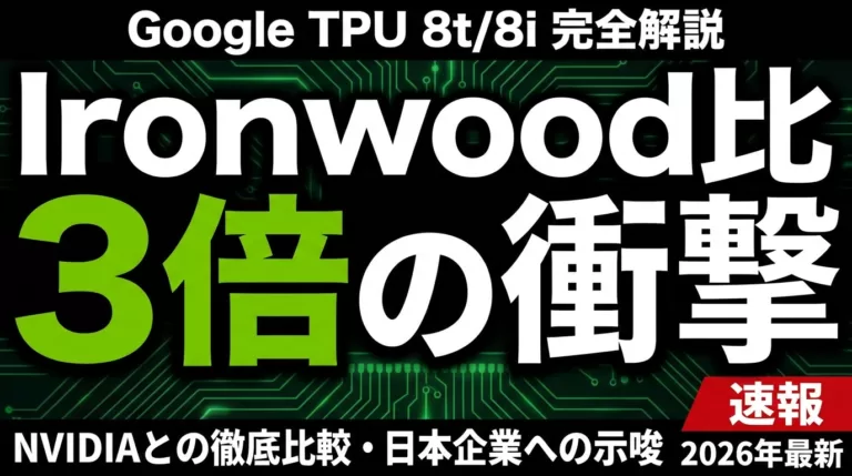 Google TPU 8t/8i完全解説｜Ironwood比3倍【2026年版】