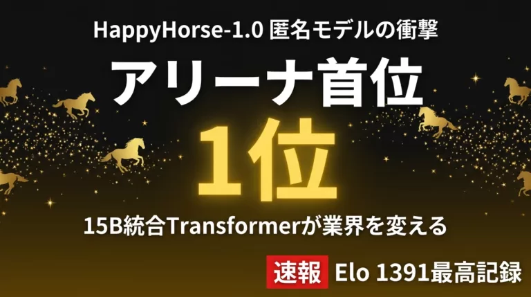 HappyHorse-1.0｜動画生成Arena即1位の15B統合モデル