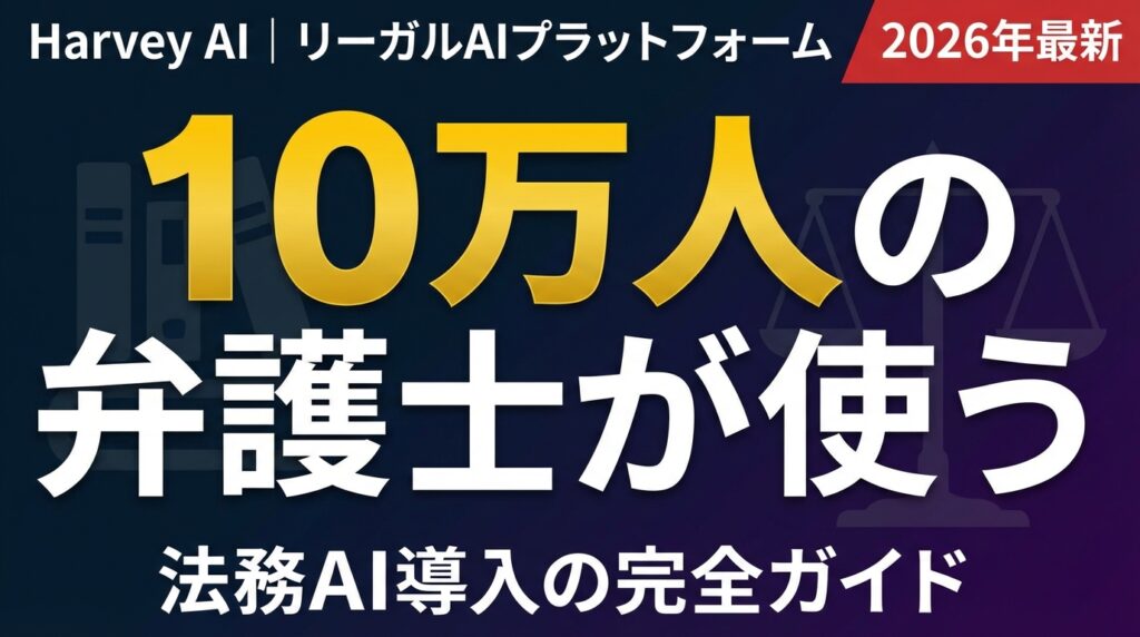 【2026年最新】Harvey AI完全ガイド｜10万人の弁護士が使うリーガルAIプラットフォームと日本法務部門への示唆