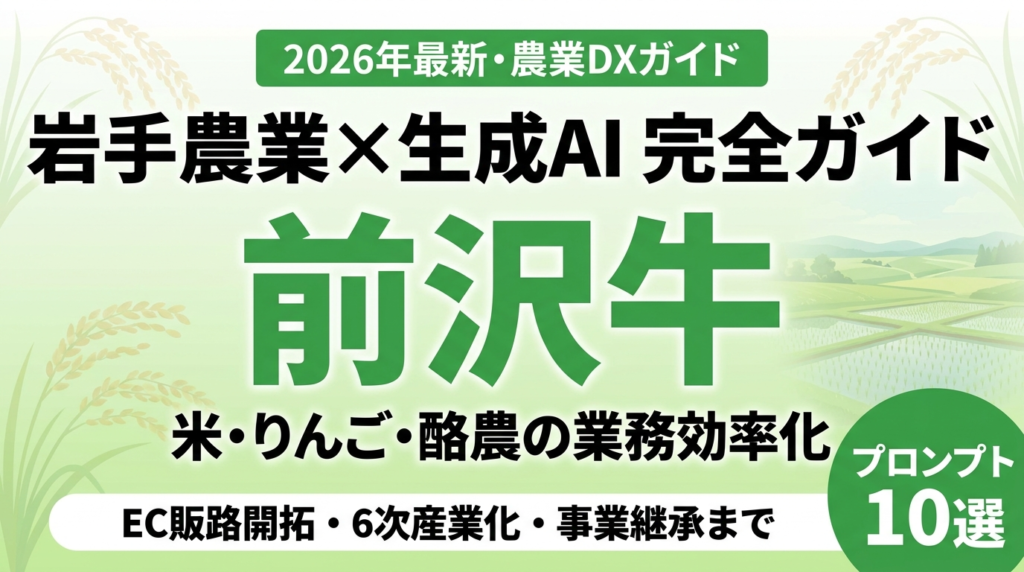 岩手農業×生成AI｜前沢牛・小岩井農場・ひとめぼれ活用