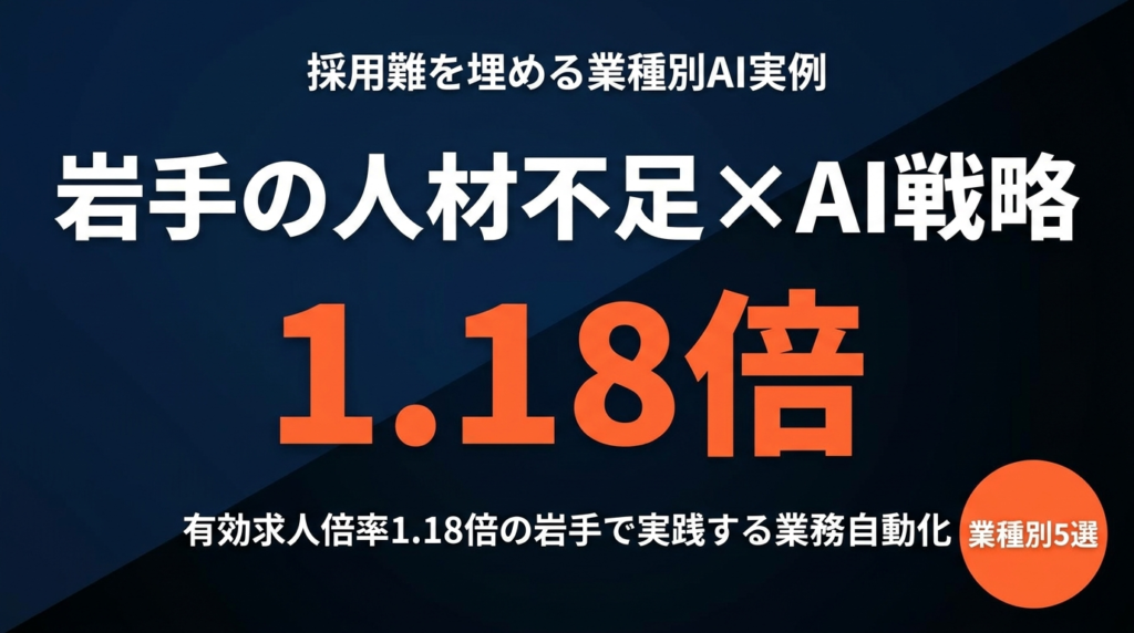 【2026年最新】岩手の人材不足×AI戦略｜採用難を補う業種別実例と助成金活用