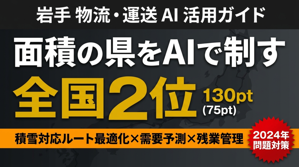【2026年最新】岩手の物流・運送AI｜面積2位の広大な県土を効率化する方法