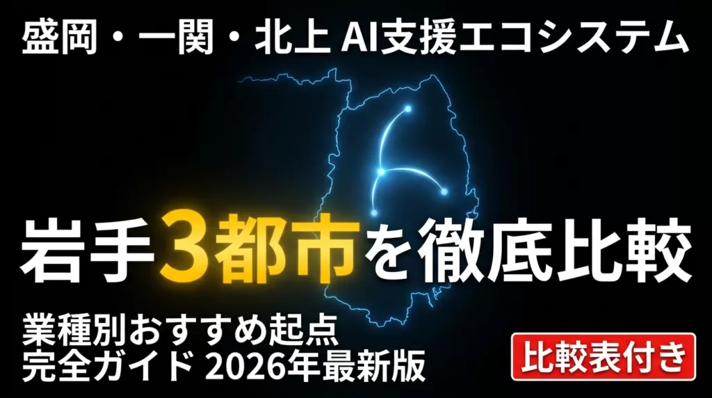 【2026年最新】地方3都市AI支援エコシステム完全比較｜盛岡vs一関vs北上で見る岩手モデル