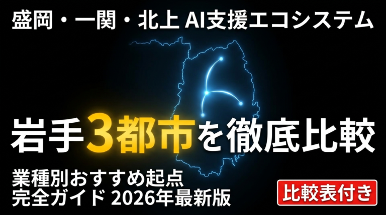 【2026年最新】地方3都市AI支援エコシステム完全比較｜盛岡vs一関vs北上で見る岩手モデル