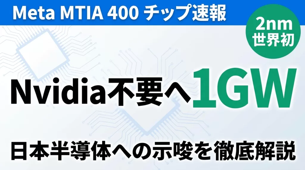 【2026年4月速報】Meta MTIA 400チップ完全解説