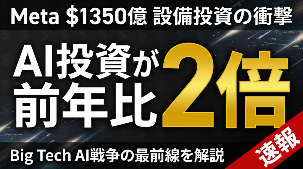 Meta AI投資350億｜前年比2倍のBig Tech戦争