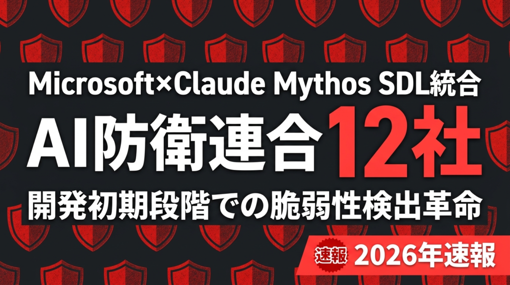 【速報】Claude Mythos×Microsoft SDL統合｜AI防衛連合