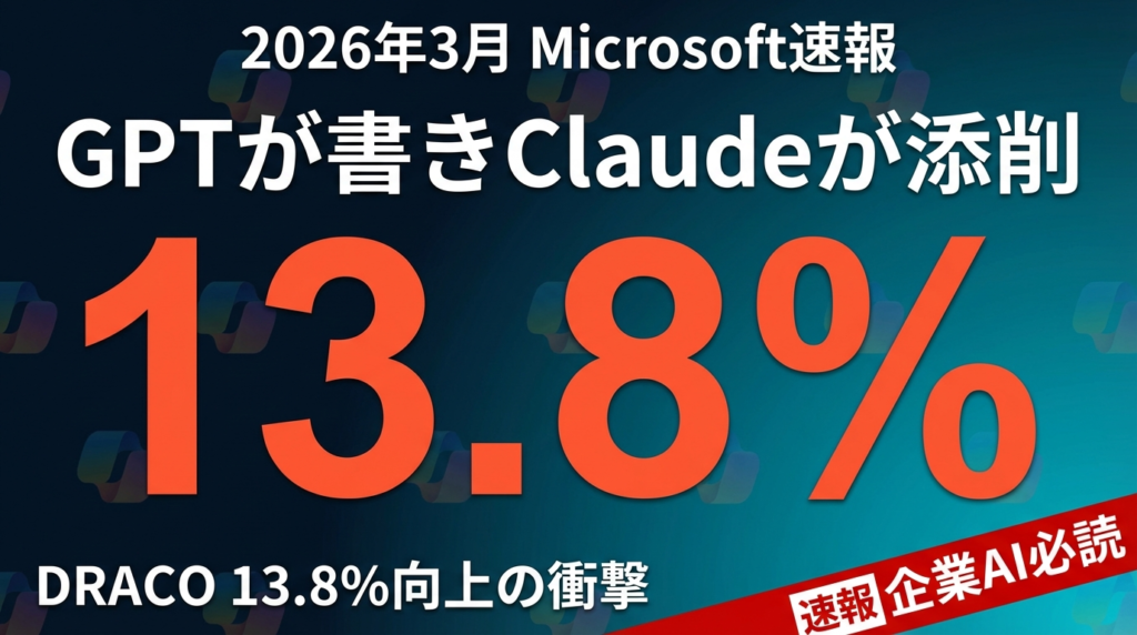 【2026年速報】GPTが書きClaudeが添削｜Copilot Critique完全解説