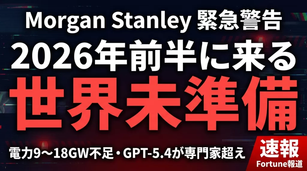 Morgan Stanley AI予測｜2026前半ブレイクスルー