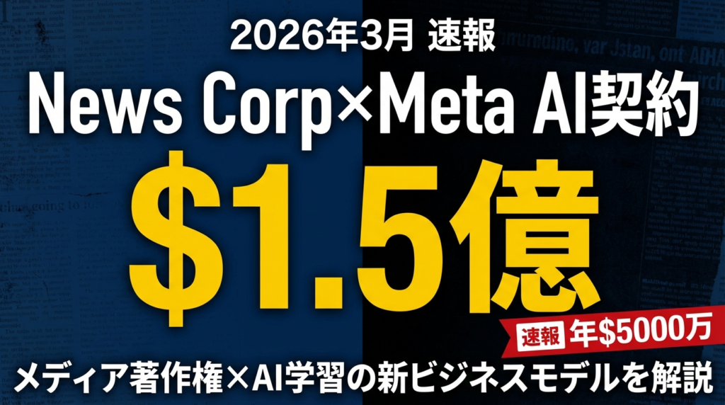News Corp×Meta .5億｜AI学習契約の新関係