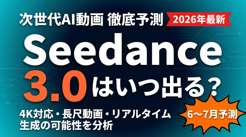 【2026年最新】Seedance 3.0はいつ出る？次世代AI動画の進化予測と今すぐ準備すべきこと